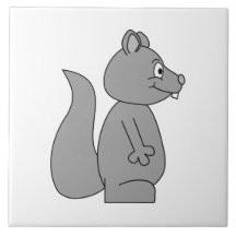 Niedliches graues Eichhörnchen Keramikfliese