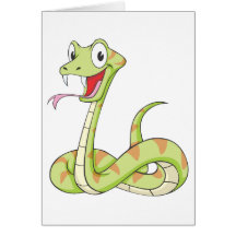 Niedliches grünes Viper-Schlangen-Cartoon-Hemd Grußkarte
