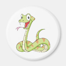 Niedliches grünes Viper-Schlangen-Cartoon-Hemd Kühlschrankmagnete