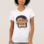 Niedliches Hula Mädchen-zerstörtes Cartoon-T-Stück Tshirt