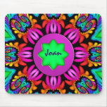 Niedliches Kaleidoskop, Spiralen mousepad mit Name