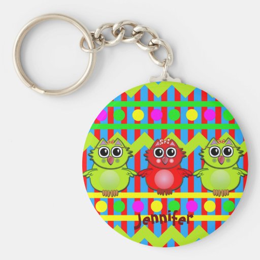 Niedliches keychain mit Streifen, Punkten, Eulen u Schlüsselbänder