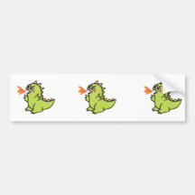 niedliches kleines grünes Feuerdrachemonster Auto Sticker