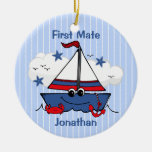 Niedliches kleines Segelboot Weihnachtsbaum Ornament