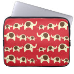 Niedliches Naturmuster des viel Glückelefant-Kirsc Laptop Sleeve Schutzhülle
