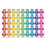 Niedliches Regenbogen-Eulen-Muster Photographischer Druck