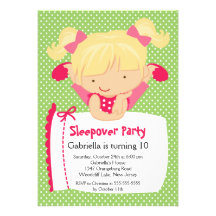 NIEDLICHES Sleepover-Geburtstags-Party Inviation Einladung