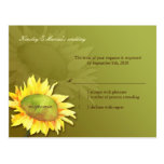 Niedliches Sonnenblume-olivgrünes Grün-Hochzeit UA Postkarte
