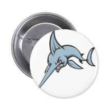 Niedliches verärgertes wütendes Schwertfisch-Gewoh Anstecknadelbuttons
