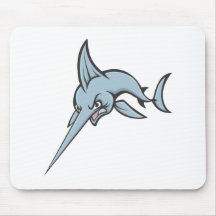 Niedliches verärgertes wütendes Schwertfisch-Gewoh Mousepad