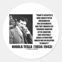 Nikola Tesla-Wissenschaftler-Gleichung kein Bezieh Runde Sticker
