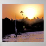 Nil und Felucca an Sonnenuntergang (1) Plakate