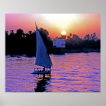 Nil und Felucca an Sonnenuntergang (2) Poster