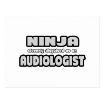 Ninja klug verkleidet als Audiologe Postkarten