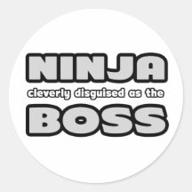 Ninja klug verkleidet als der Chef Runde Sticker