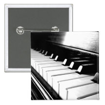 Noble schwarze u. weiße Klavier-Fotografie Buttons