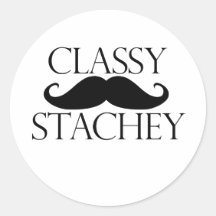 Nobler Stache Schnurrbart Runder Aufkleber
