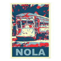 NOLAstreetcar-Rot und Blau Personalisierte Ankündigung