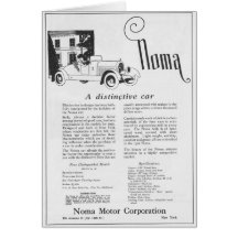 Noma Vintage Automobilanzeige 1922 Grußkarte