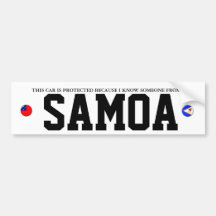 NON-SAMOAN AUTO-WARNUNG AUTOSTICKER