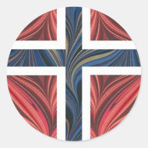 Nordisches skandinavisches kein Kreuz norwegische  Runder Aufkleber