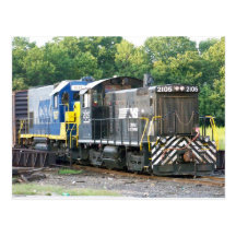 Norfolk südlicher Schalter 1001 2105 u. CSX 1537 Postkarte