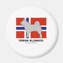 Norsk Elghund mit Flagge Kühlschrankmagnet