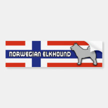 Norweger Elkhound mit Flagge Autoaufkleber
