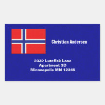 Norwegische Flaggen-Adresse Rechteckige Sticker