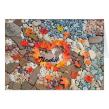 Notecard Dank! Karten Herz verlässt Felsen-Garten
