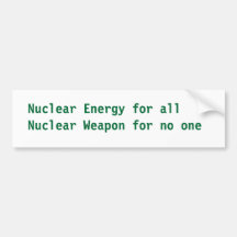 Nukleare Energie Auto Sticker