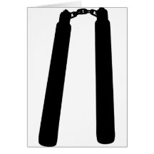 Nunchaku Kontur-Silhouette Grußkarten