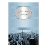 NYC ätzte Skyline 2A, Schwarz-Blau UAWG einladungen