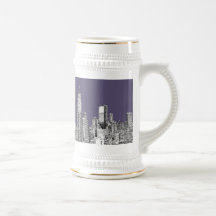 NYC, das in lila Lila zeichnet Tasse