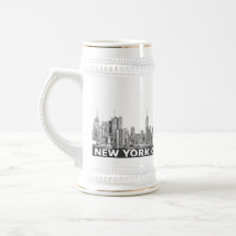 NYC einfarbiger Skylinetext Kaffee Tassen