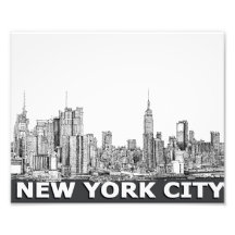 NYC einfarbiger Skylinetext Kunstphoto