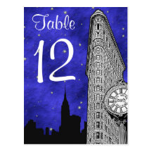 NYC Flatiron Skyline-Silhouette-Querstations-St.-T Postkarten
