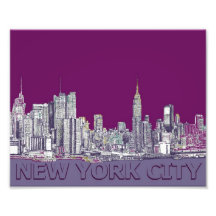 NYC mit lila Flieder Fotodruck