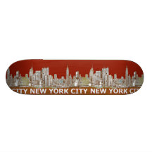NYC rote Textorange Personalisiertes Skateboarddeck