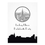 NYC Skyline ESB rundes geätztes 01S Bachelorette einladungen