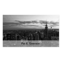 NYC Skyline, ESB WTC am Sonnenuntergang BW Visitenkarten
