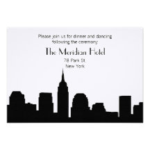 NYC Skyline Recption Karte - Schwarzes Individuelle Einladungen