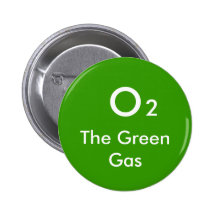 O, 2, das grüne Gas - besonders angefertigt Anstecknadelbutton