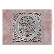 O Monogram "Silver Stone" Note Card Greeting Card