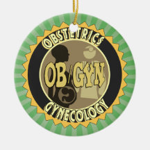 OB/GYN ABZEICHEN-WEIBLICHER DOKTOR LOGO WEINACHTSORNAMENTE