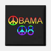 Obama 08 Friedenszeichen-Regenbogen-Magneten