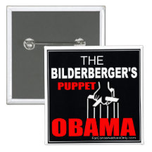 Obama - die des Bilderbergers Marionette Anstecknadelbutton