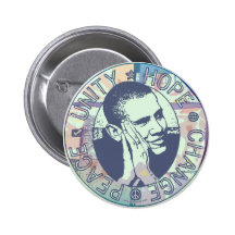 Obama-Einheit, Hoffnung, Änderung und Frieden 2012 Button