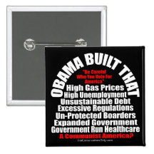 Obama errichtete Dass-EIn kommunistisches Amerika Anstecknadelbutton