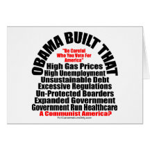 Obama errichtete Dass-EIn kommunistisches Amerika Grußkarte
